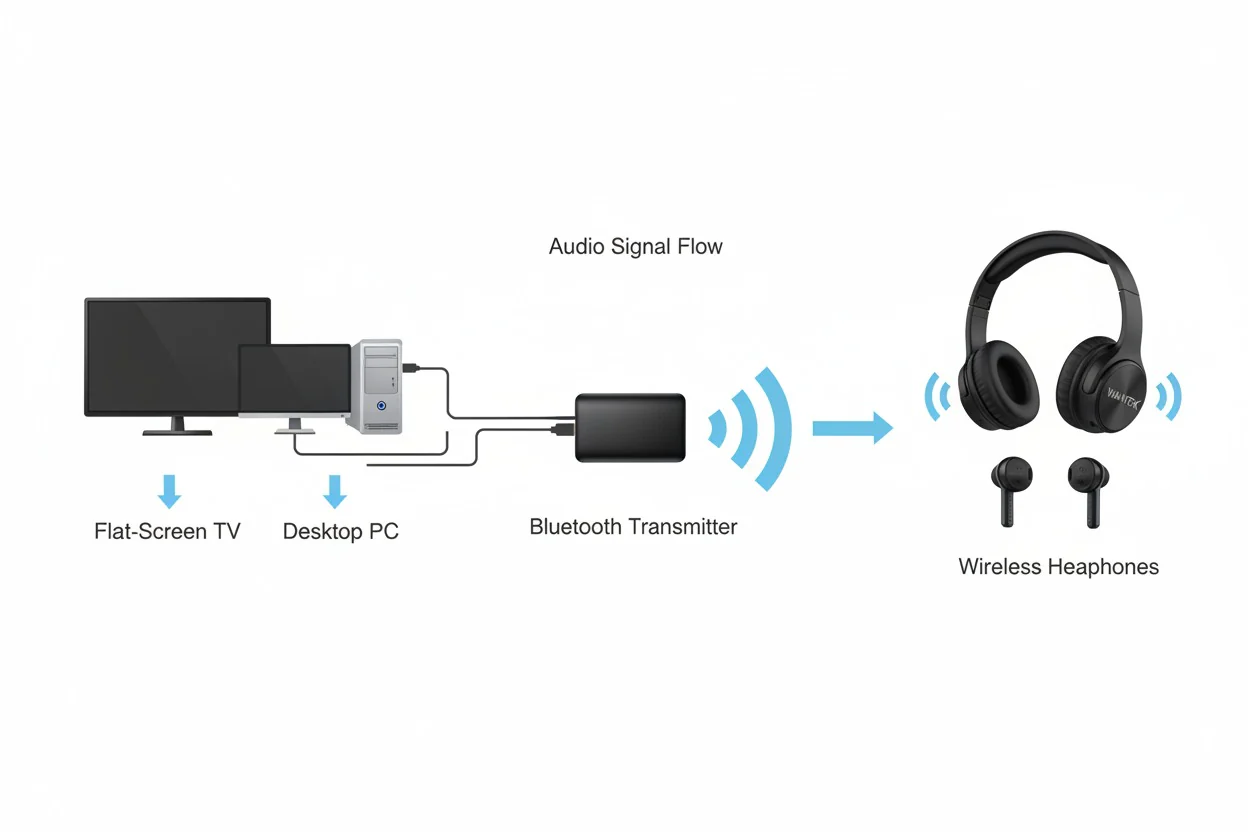 Essential Hardware Needed to Connect Wireless Earbuds to an Older Smart TV