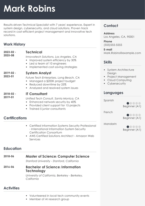 The Best Resume Templates For Tech Professionals